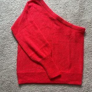 Lilly Pulitzer Red One-Shoulder Sweater
